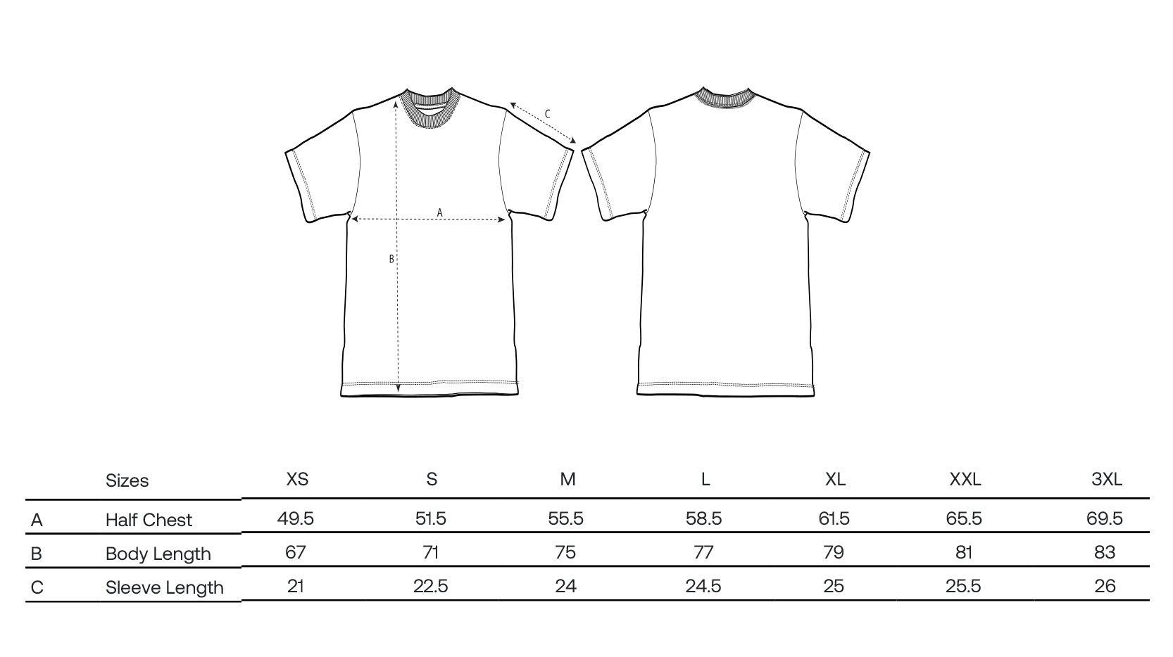 product size guide